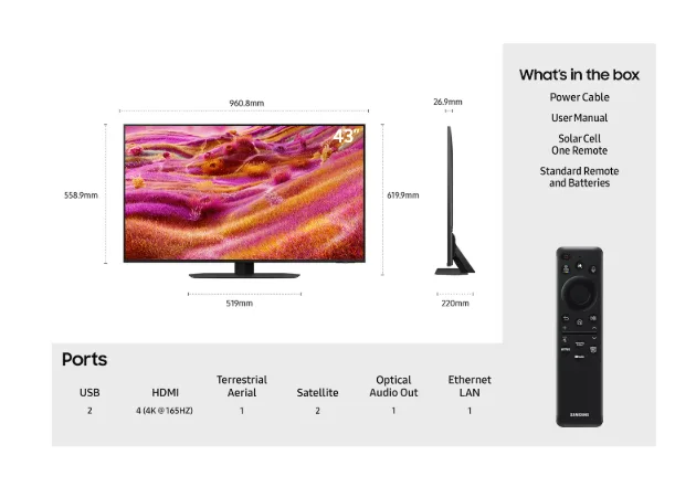 43" Neo QLED QN90F 4K Vision AI Smart TV (2025)