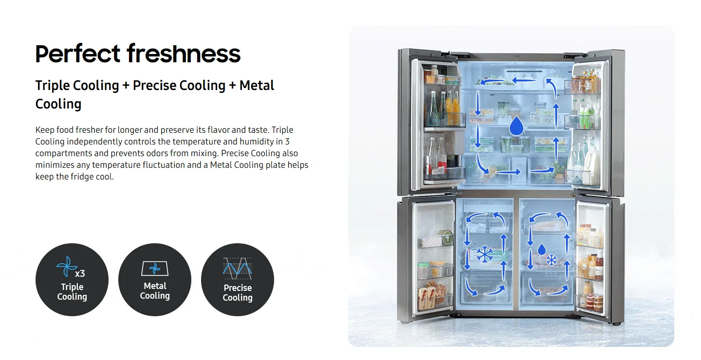 Samsung Series 9 RF65A967ES9/EU French Style Fridge Freezer with Beverage Center™ - Matte Stainless - Image 4
