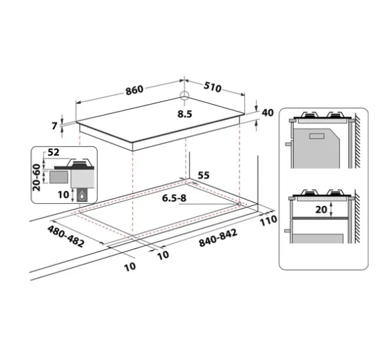 Whirlpool GMWL 928/IXL 90cm iXelium Gas Hob | 5 Burners & 5kW Power Burner - Image 4