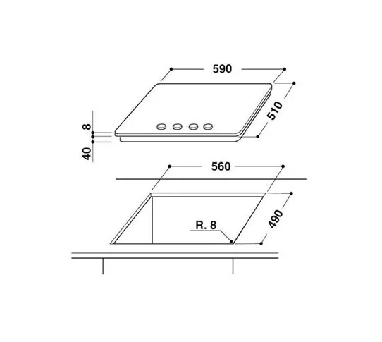 Whirlpool AKT 555/MR 4-Burner Gas on Glass Hob | Mirror Finish