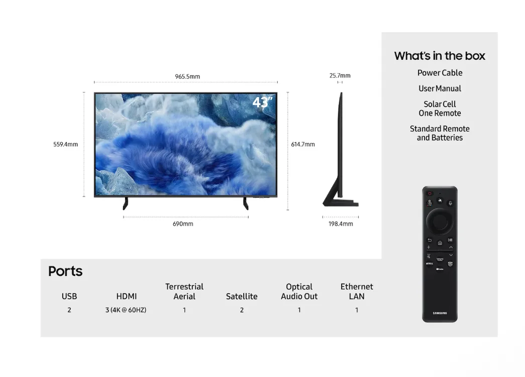 43" QLED Q8F 4K Vision AI Smart TV (2025)