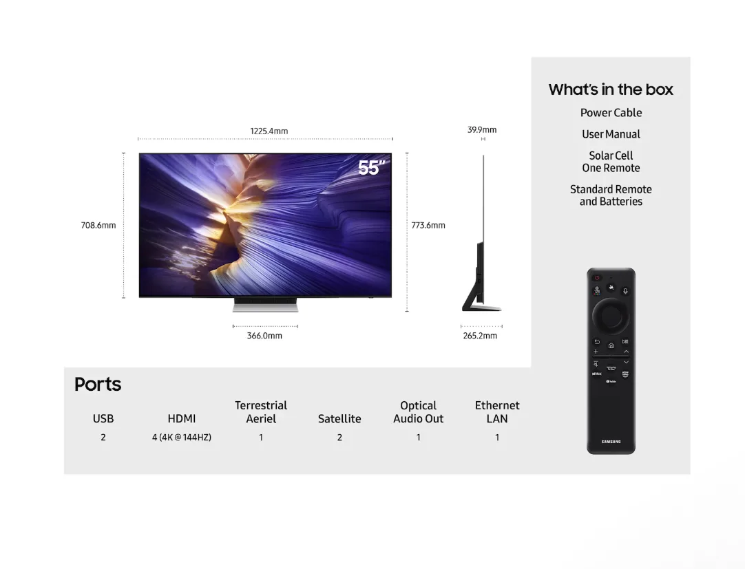 55" OLED S90F 4K Vision AI Smart TV (2025)