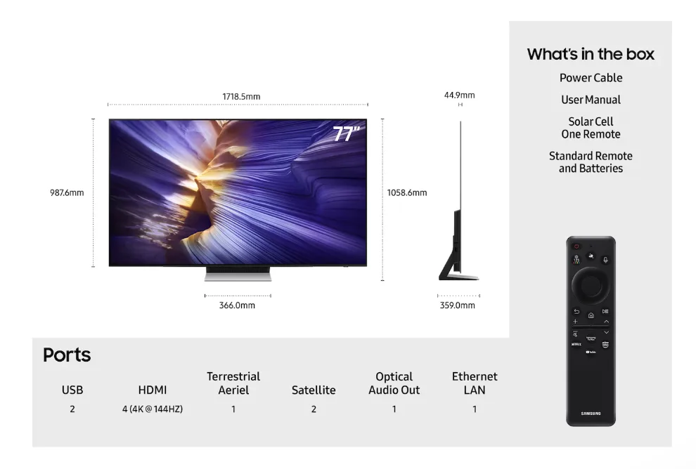 77" S90F 4K OLED Vision AI Smart TV (2025)