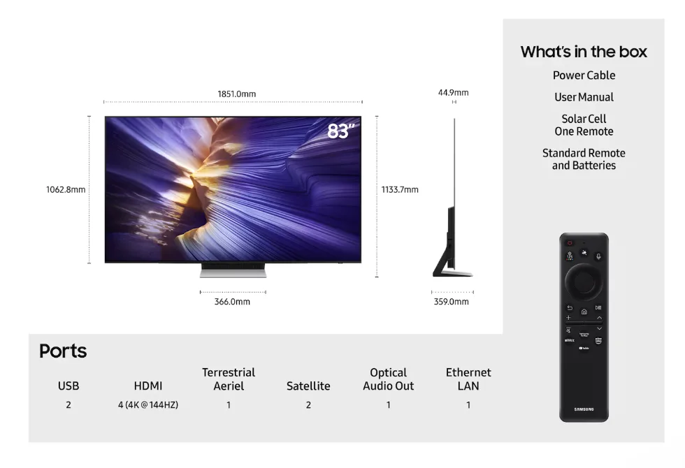 83" OLED S90F 4K Vision AI Smart TV (2025)