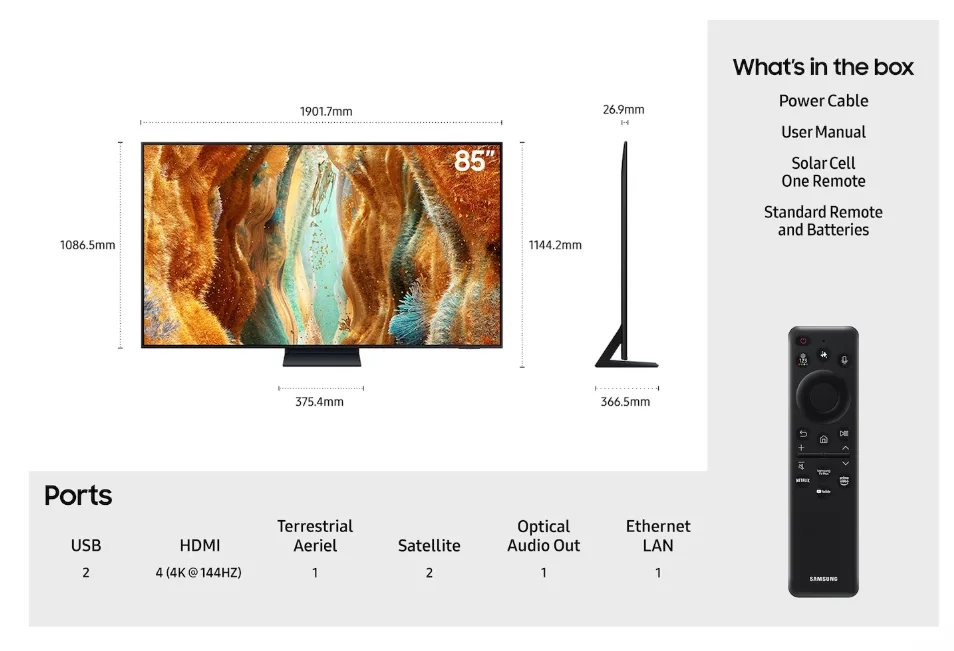 85" Neo QLED QN70F 4K Vision AI Smart TV (2025)