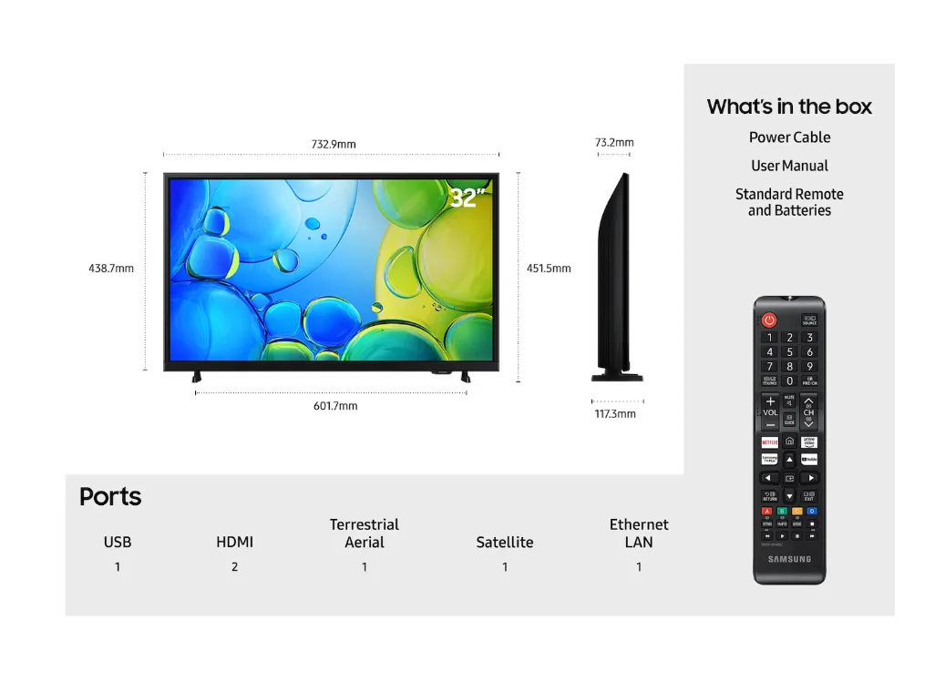 SAMSUNG 32" F6000 Full HD HDR Smart LED TV (2025)
