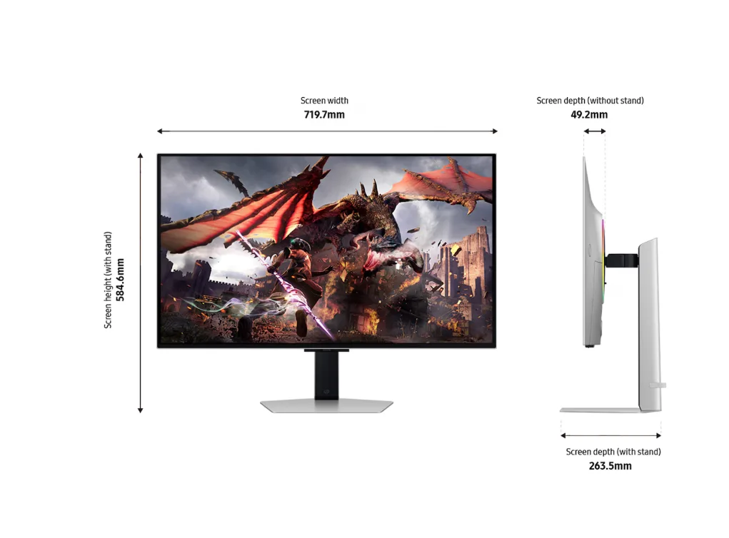 SAMSUNG 32" Odyssey OLED G8 (G80SD) 4K 240Hz Smart Gaming Monitor - Image 3