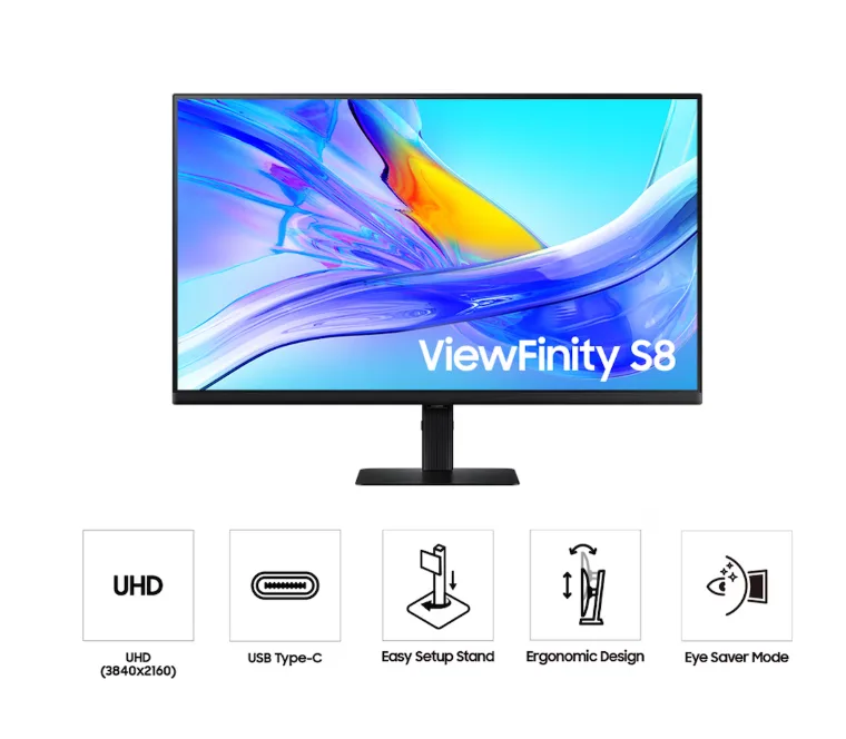SAMSUNG 27" ViewFinity S8 (S80UD) 4K UHD USB-C Monitor