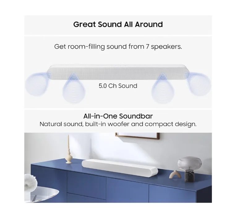 SAMSUNG S-Series 5.0ch All-in-One Lifestyle Soundbar (HW-S61D)