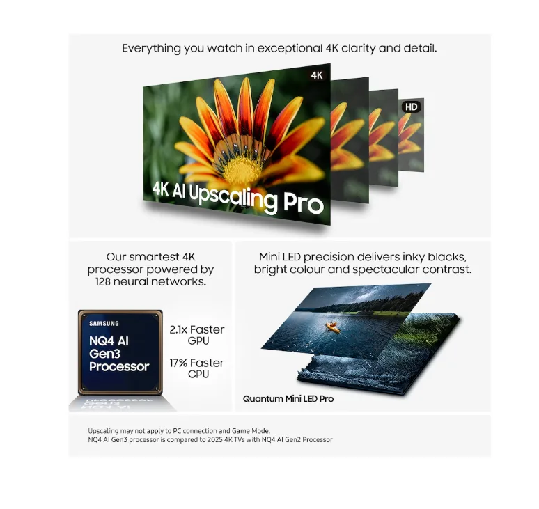 SAMSUNG 65" Neo QLED QN90F 4K Vision AI Smart TV (2025)