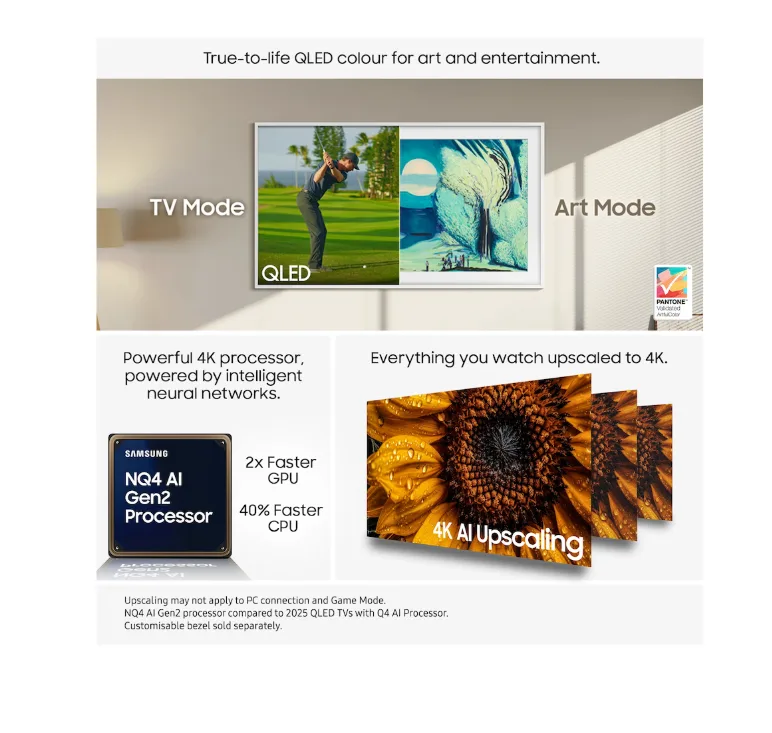 SAMSUNG 55" The Frame (LS03F) 4K QLED Smart Art TV (2025) - Image 3