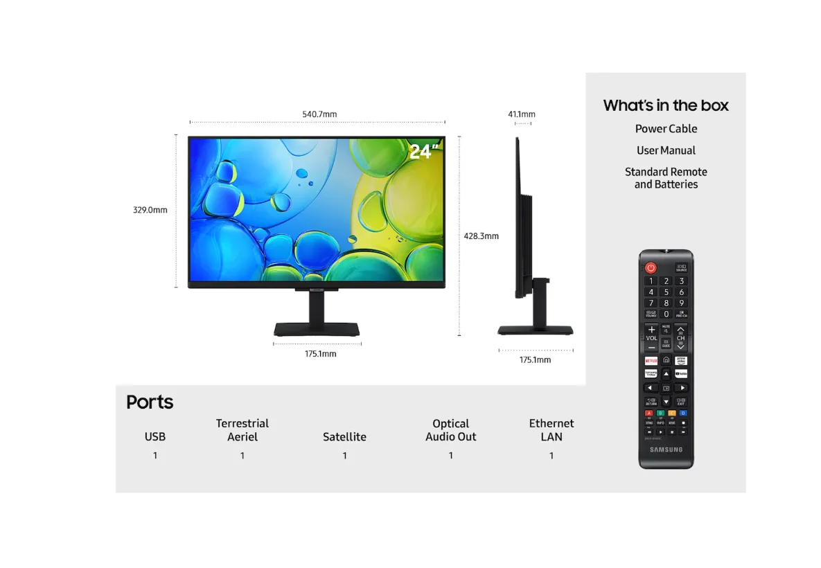 Samsung 24" F6000 Full HD Smart HDR LED TV (2025) - Image 3