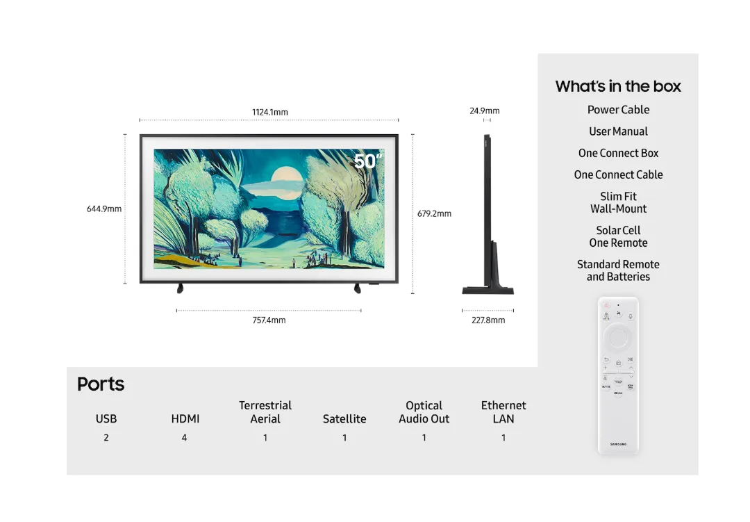 SAMSUNG 50” The Frame QLED 4K Vision AI Smart TV (2025) - Image 3