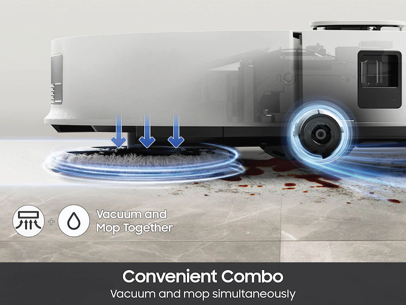 Samsung Bespoke Jet Bot™ Combo AI+ 3-in-1 Cleaning  Robot Vacuum Cleaner - Satin Grey - Image 11
